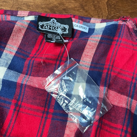 Angie Red Plaid Flannel Blouse NWOT - Picture 6 of 8